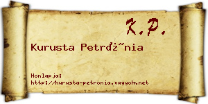 Kurusta Petrónia névjegykártya